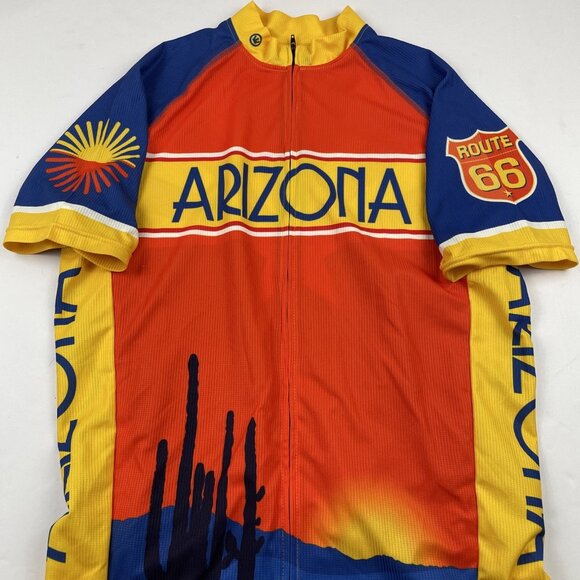 Canari Arizona Cycling Jersey Men’s L Full Zip Short Sleeve Bike Shirt Route 66 - Picture 5 of 11